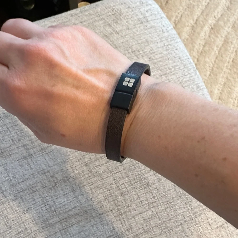 Brown Leather Bracelet with Black magnetic Clasp